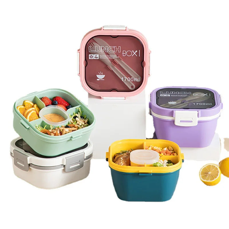 Thickened Simple Lunch Box Lid Microwave-safe Salad Bowl Office