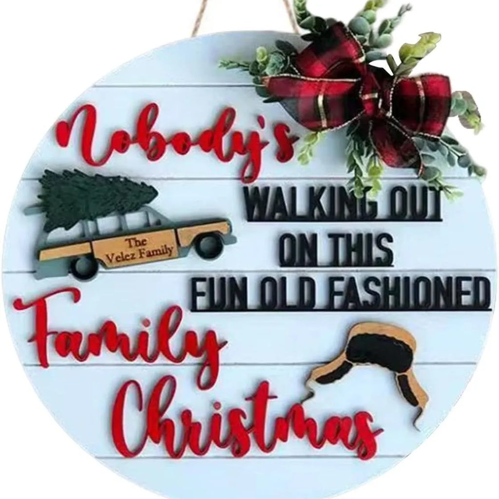 Fun Front Door Sign Christmas Decorations Wreaths Party Supplies