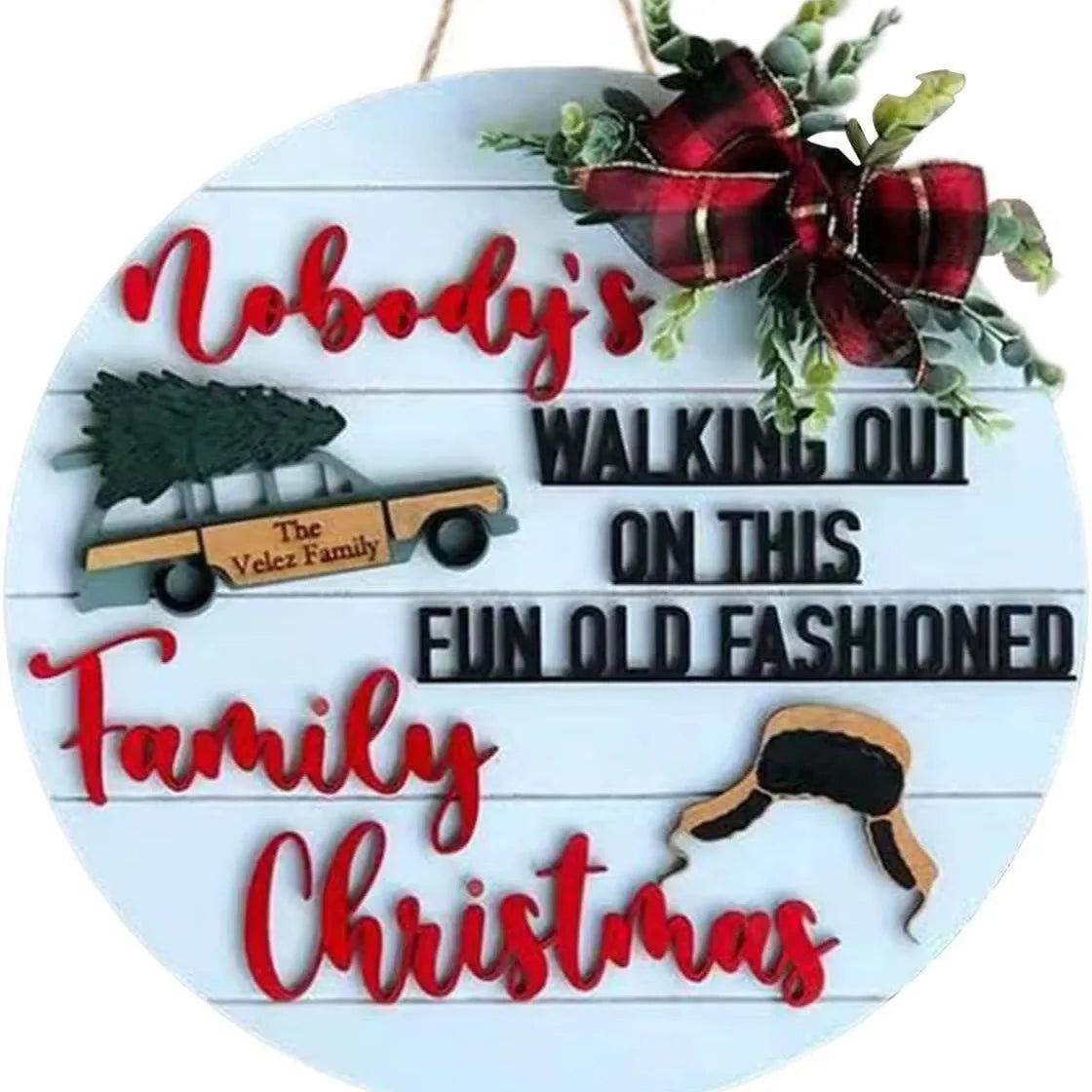Fun Front Door Sign Christmas Decorations Wreaths Party Supplies