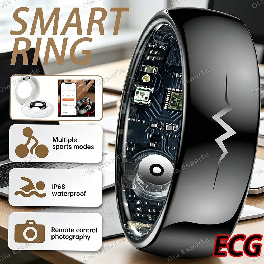 ECG Smart Health Ring | Heart Rate, SpO2 & Sleep Monitor | 5ATM