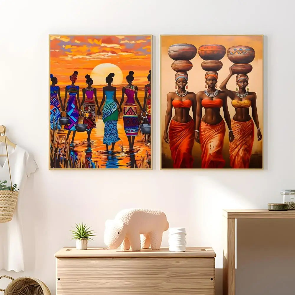 Abstract African Art Poster – Waterproof PVC Wall Sticker