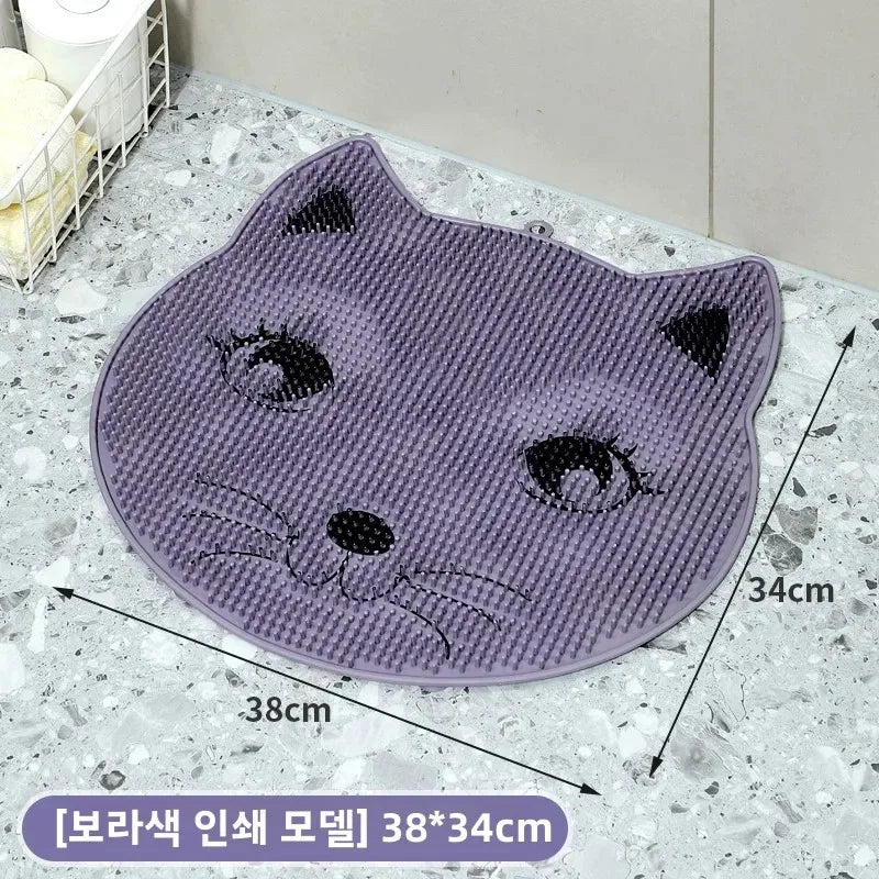 Cartoon Cat Non-Slip Bath Mat – Shower Scrubbing Massage Pad