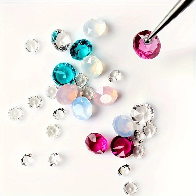 Dual-End Stainless Steel Nail Dotting & Rhinestone Pen Set