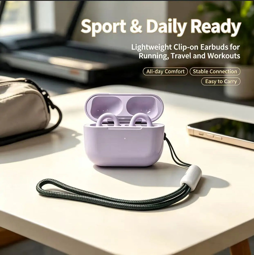 X01 Open Ear Clip-On Bluetooth Sports Earbuds + Lanyard