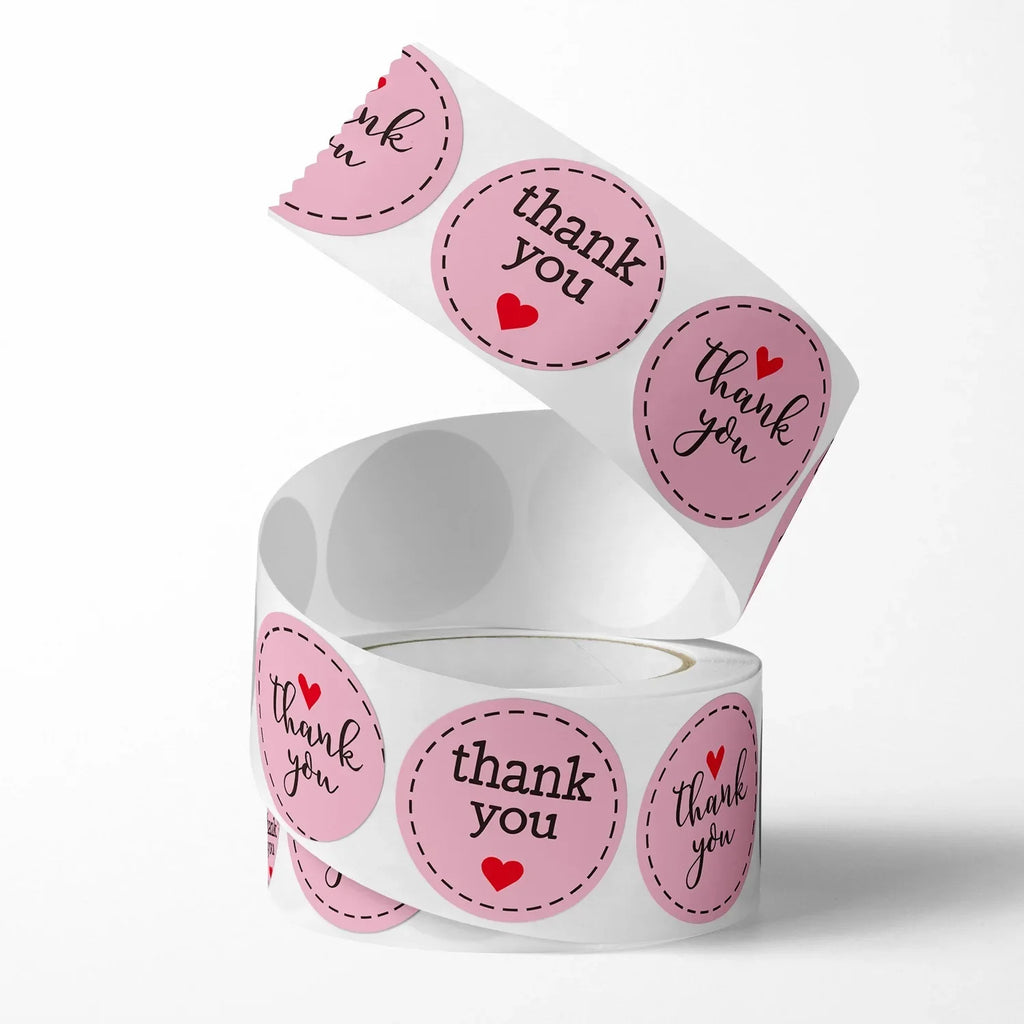 1 Roll Love Heart Stickers Thank You Sticker Craft Wedding Birthday