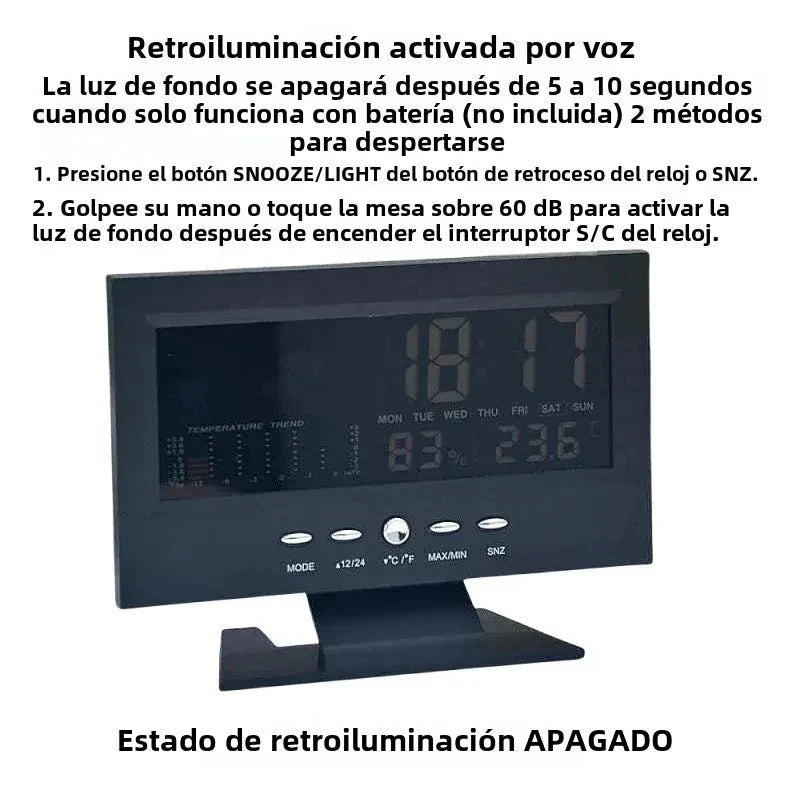Digital Weather Station Clock – LCD Thermometer & Hygrometer