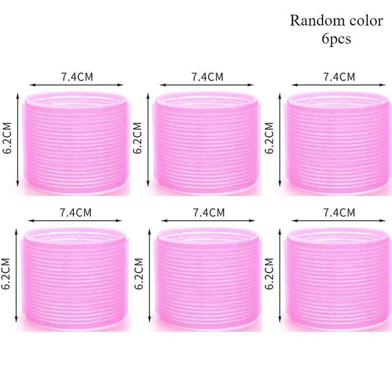 Jumbo Self-Grip Heatless Hair Rollers | Hook & Loop Curlers 6pc