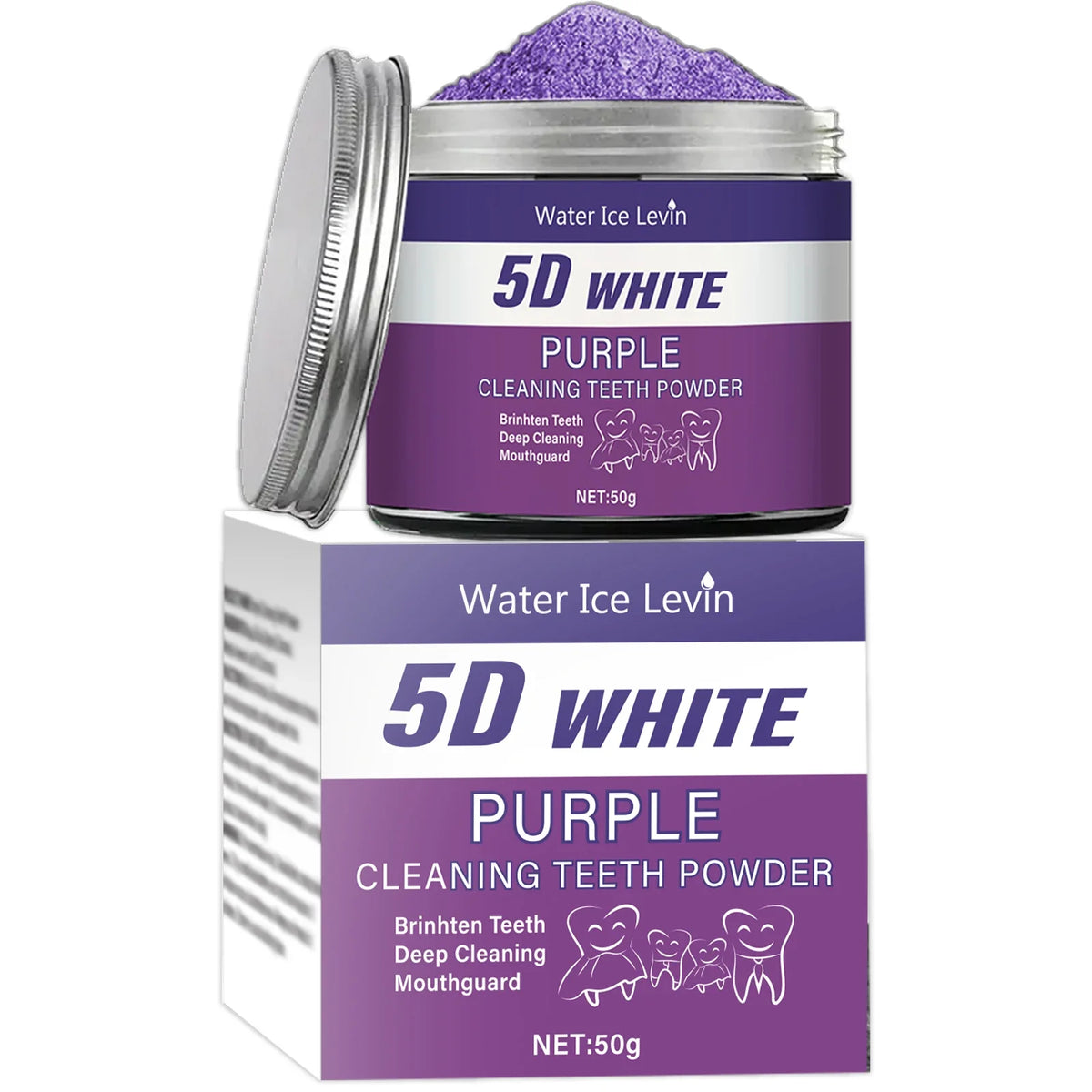 Purple Teeth Whitening Powder – Pearl Essence, Deep Clean 50g