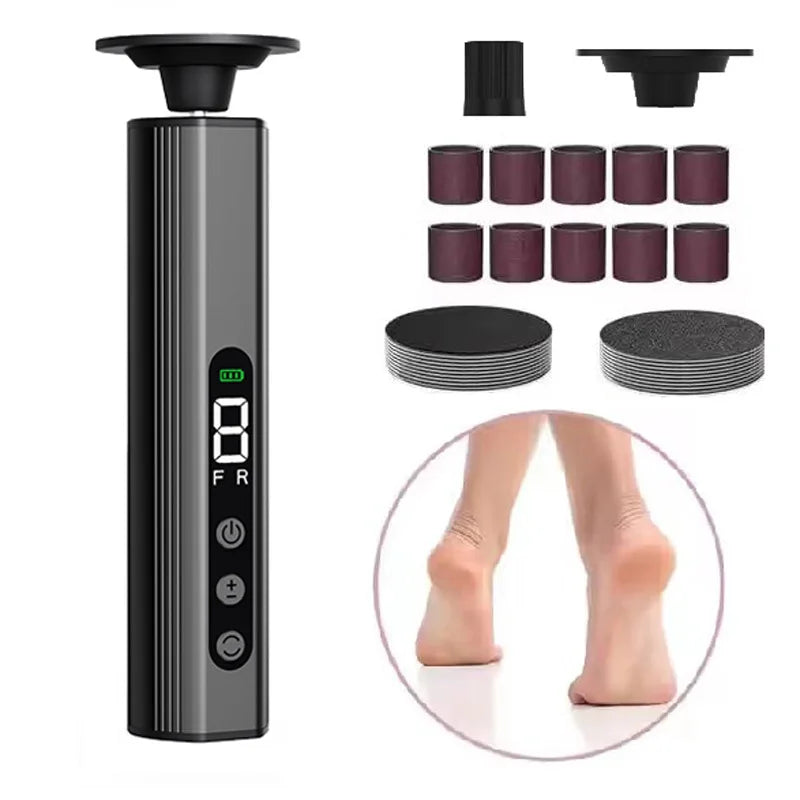 Electric Foot File Pedicure Machine – 9-Speed Rechargeable