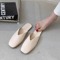 Women's Flat Mule Slippers Square Toe Slides | Sizes 34–43