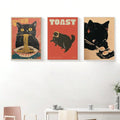 Funny Cat Ramen Sushi Canvas Poster | Japanese Wall Art
