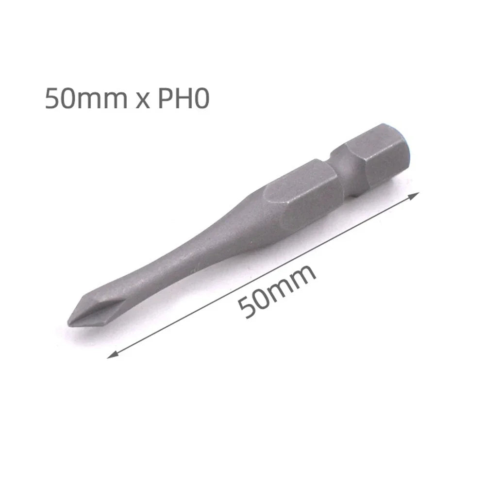 50mm Hex Screwdriver Bits Set – PH1 PH2 PH3 & Slotted SL3–SL6