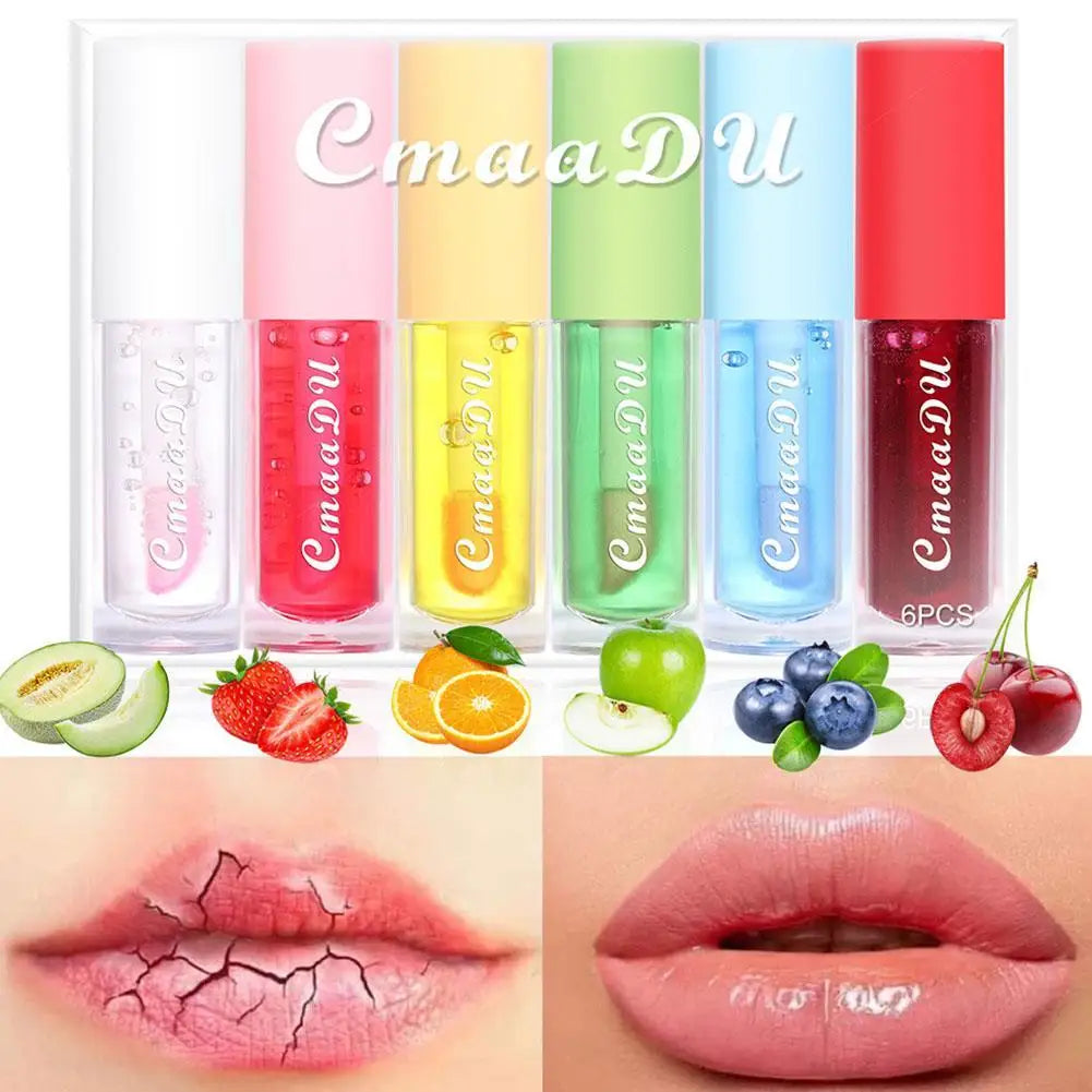Color Changing Fruit Lip Balm – Moisturizing Lip Gloss 6 Flavors