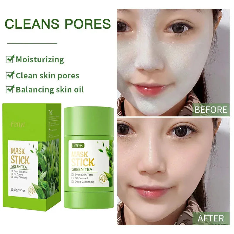 Face Clean Mask Green Tea Cleansing Stick Shrink Pores Deep Blackhead