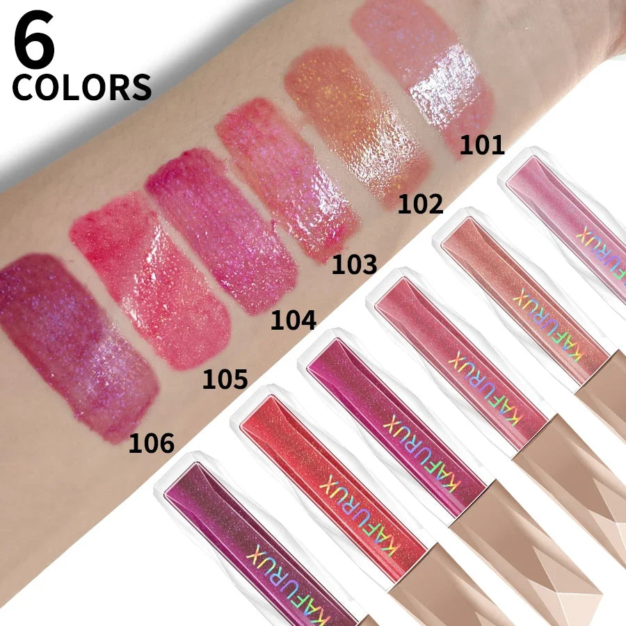 KAFURUX Shimmer Lip Gloss – Moisturizing, Fuller-Looking Lips