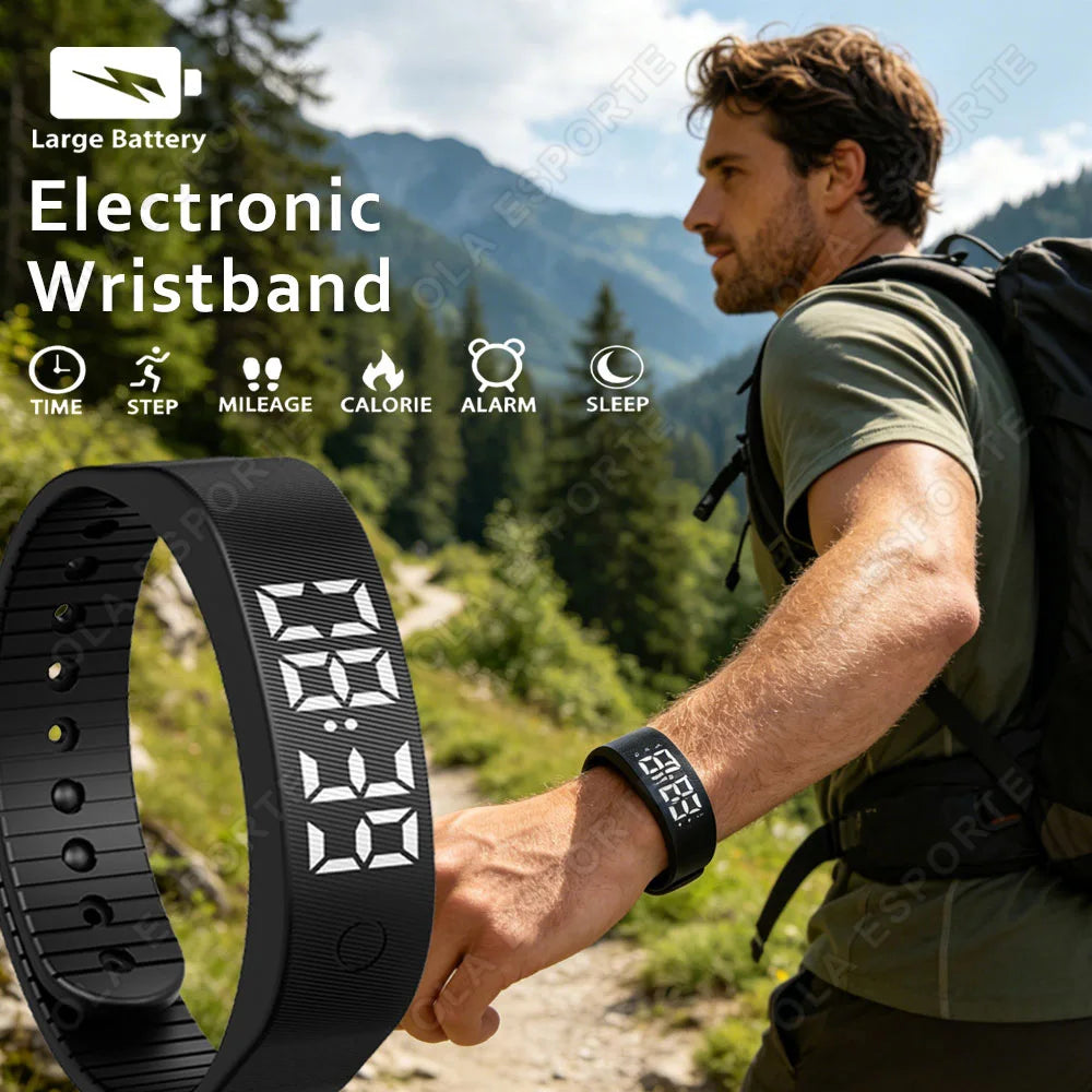 LED Digital Alarm Clock Watch Adjustable Snooze-proof Bracelet