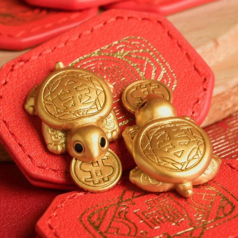 Feng Shui Mini Golden Money Turtle – Lucky Wealth Decor