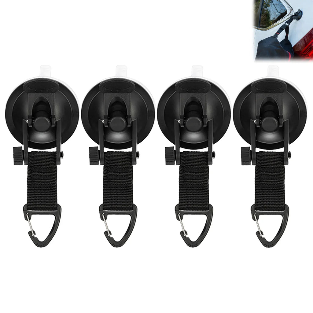 Heavy Duty Camping Suction Cup Hooks 4-Pack | RV Tent Hiking