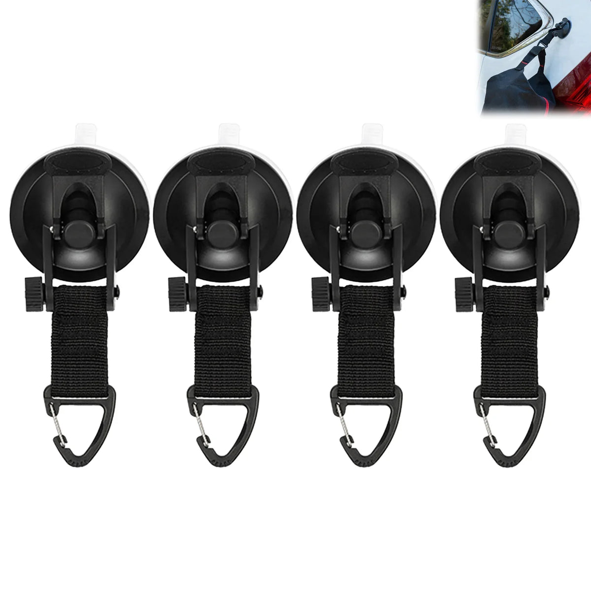Heavy Duty Camping Suction Cup Hooks 4-Pack | RV Tent Hiking
