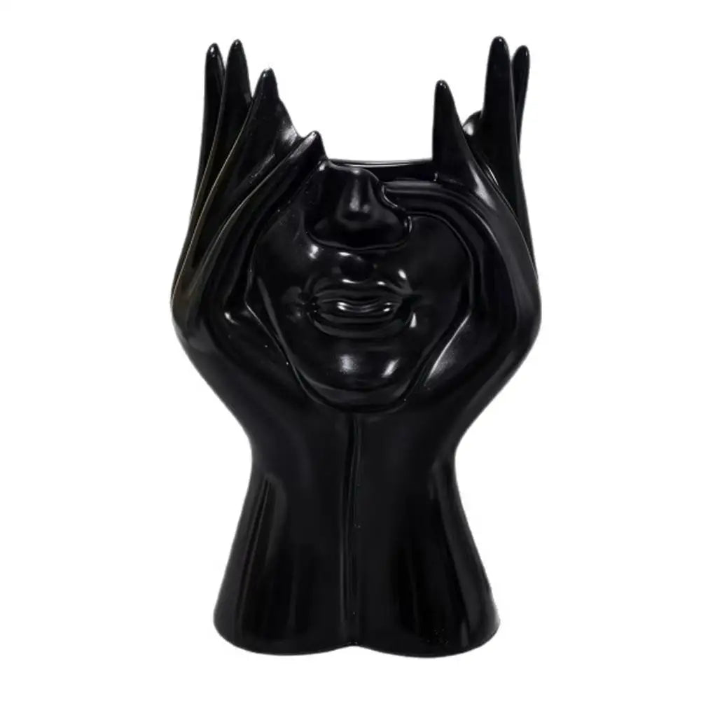 Abstract Face Pen Holder – Modern Desk Organizer Sculpture