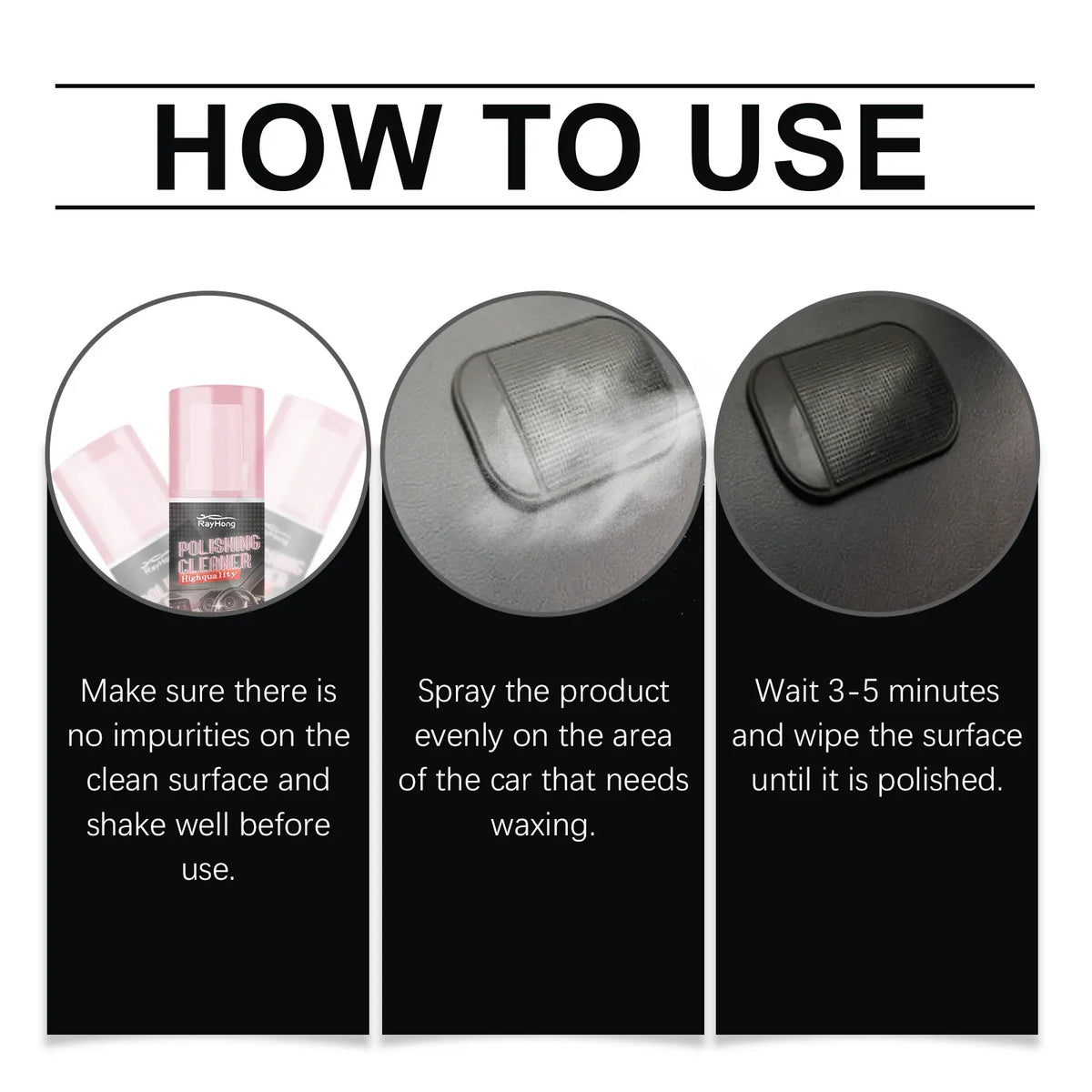 RayHong Car Interior Polish & Leather Cleaner | 100ml
