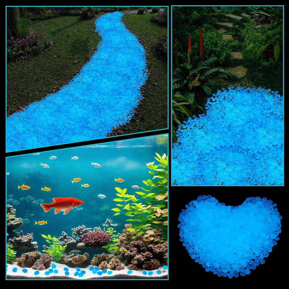 1200 Pcs Glow in the Dark Stones – Garden & Aquarium Pebbles