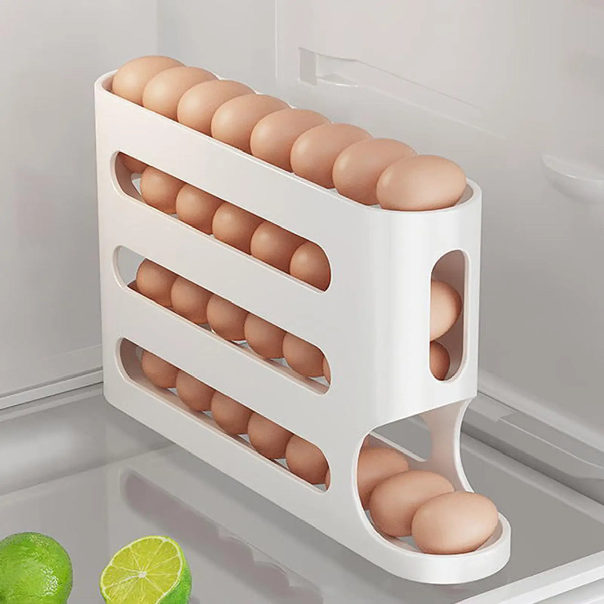 Automatic Egg Rolling Dispenser 4-Tier Large Capacity Tilted Storage