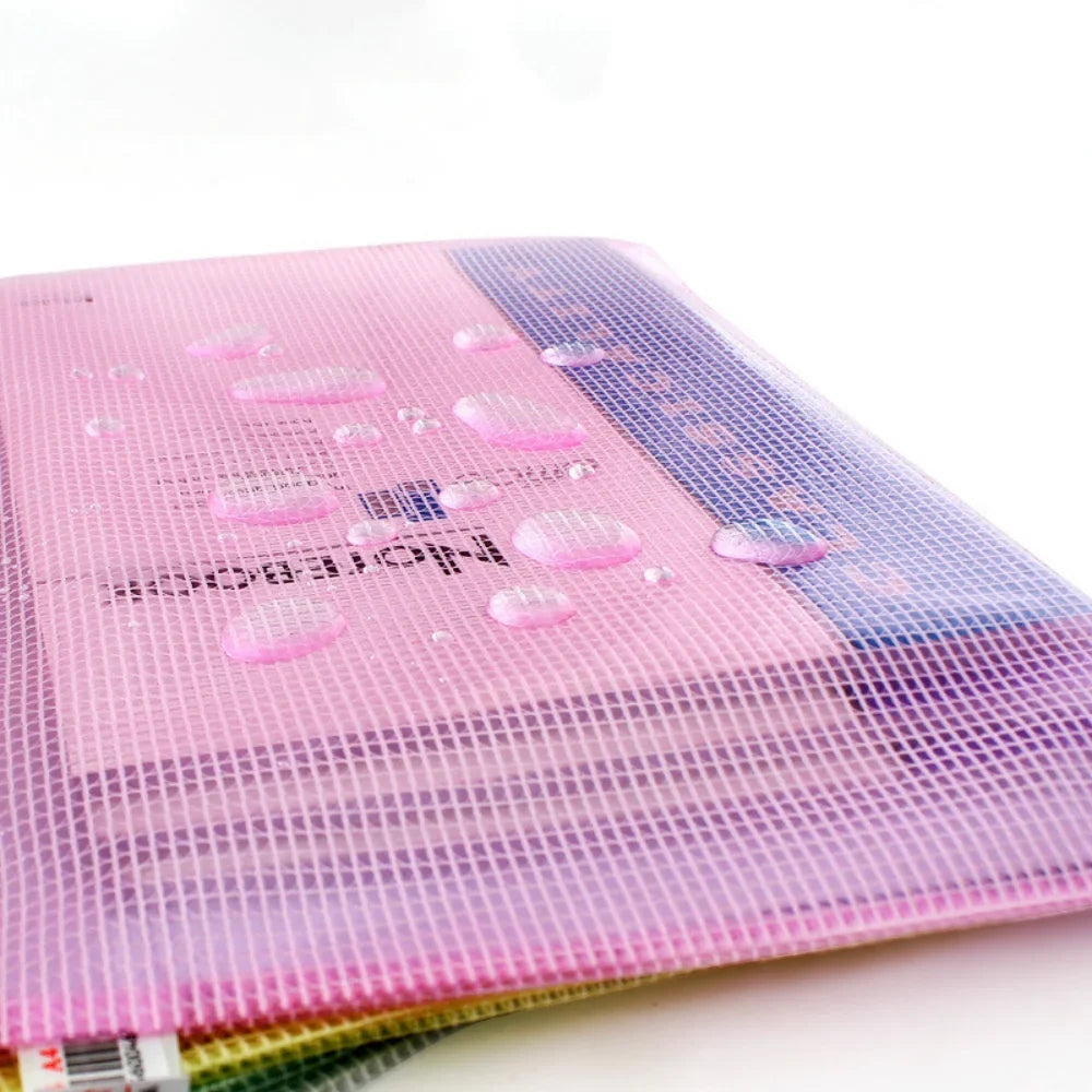 PVC Waterproof Zip Pocket Folder – Document Stationery Organizer