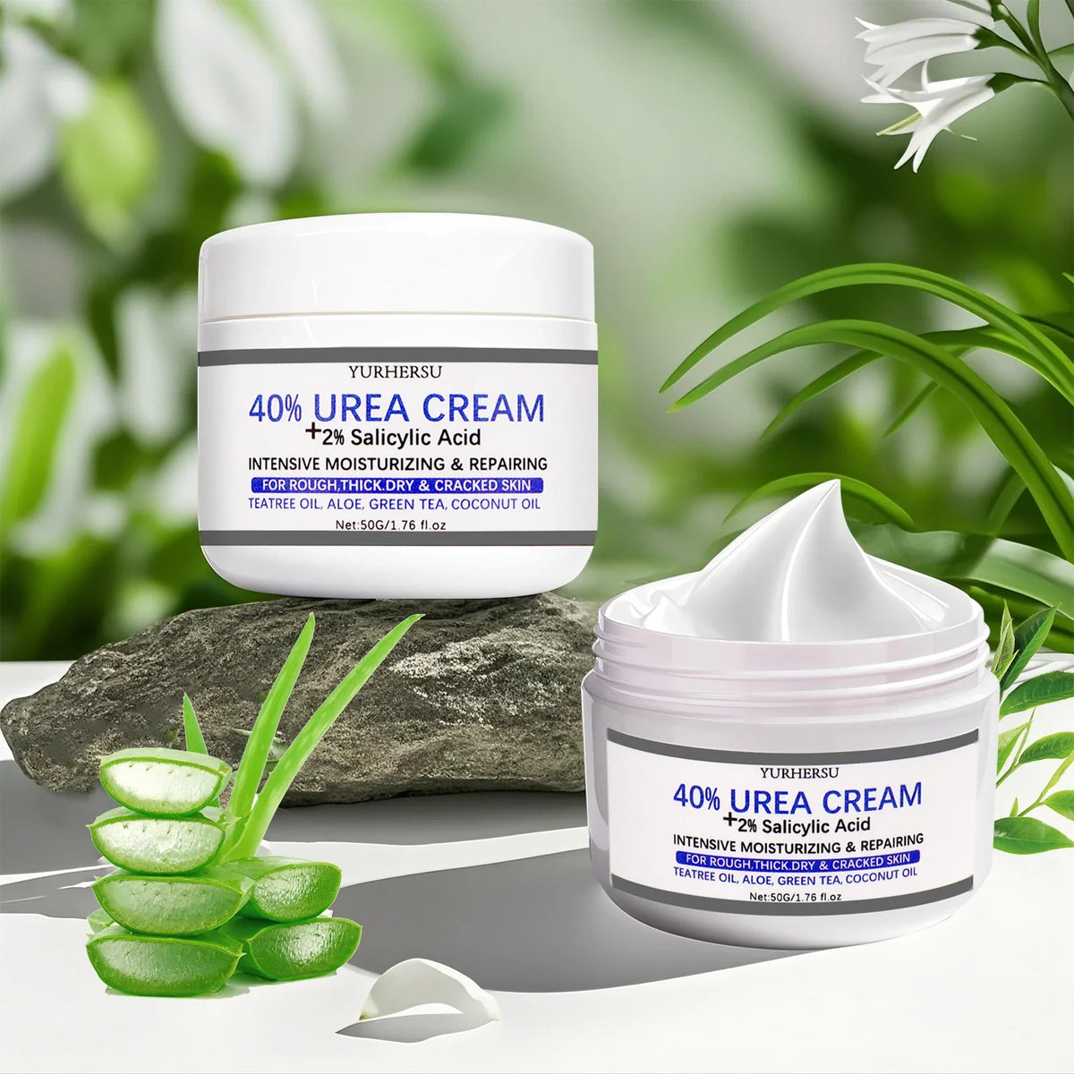 YURHERSU 40% Exfoliating Foot Cream for Dry Cracked Heels 50g