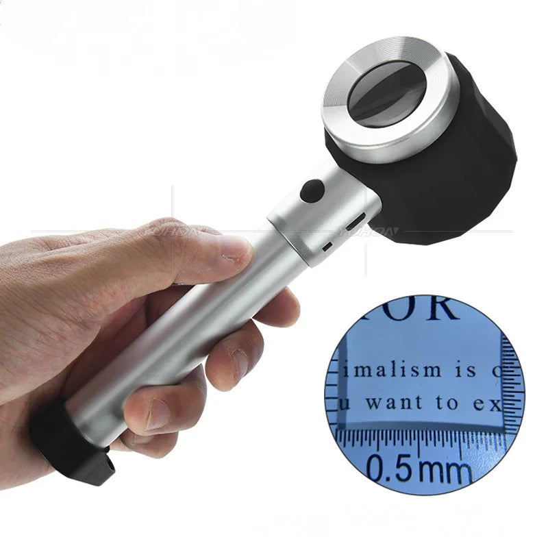 10X LED Handheld Magnifier with Measuring Scale & 3 Lamps