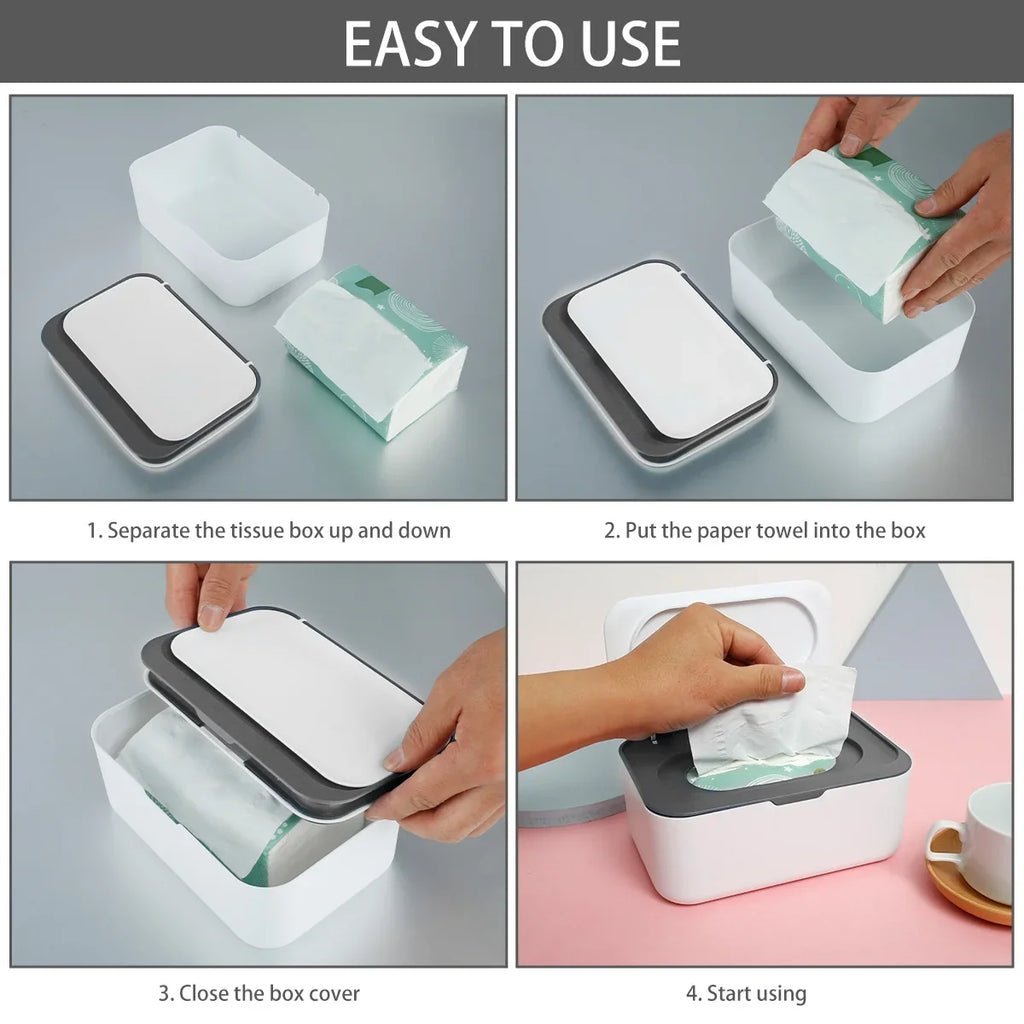 Dustproof Baby Wipes Dispenser Case with Lid | Large Capacity
