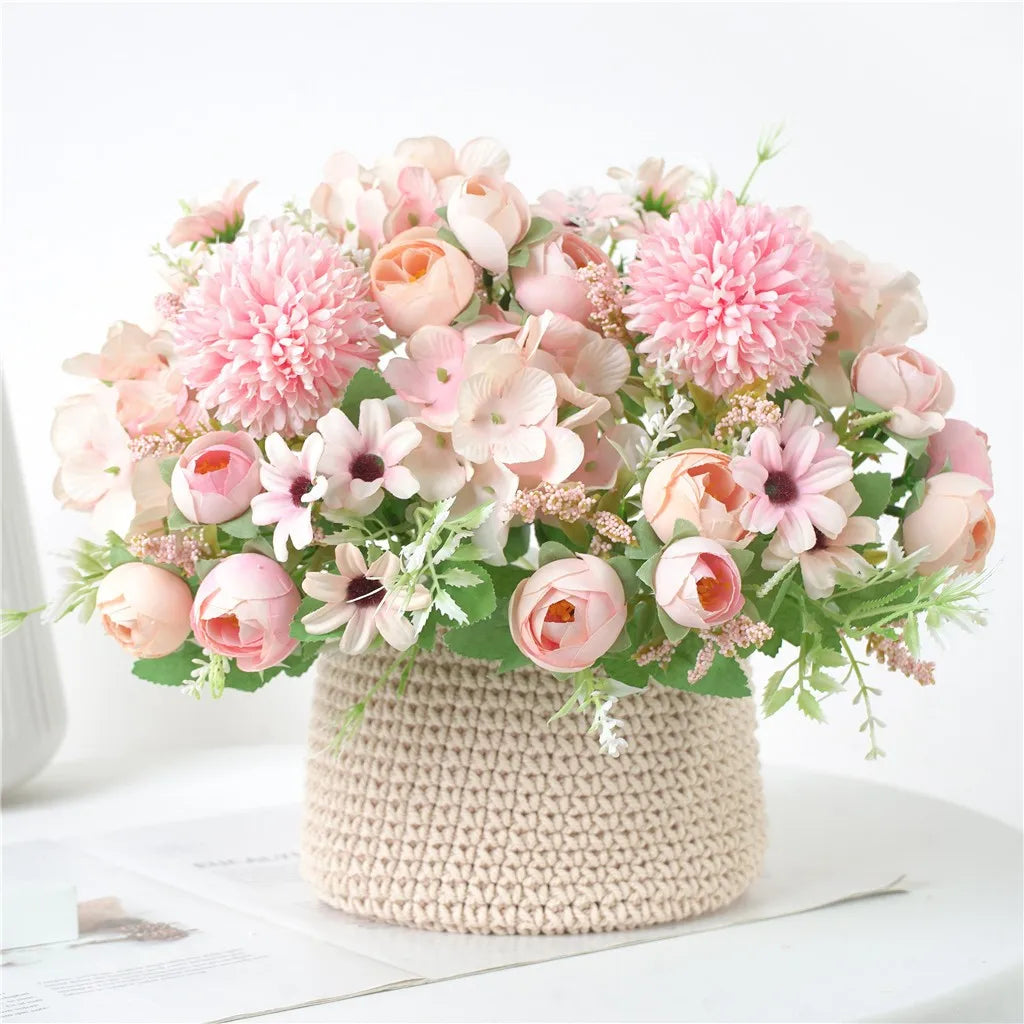 Artificial Silk Hydrangea & Peony Bouquet | Wedding & Home Decor