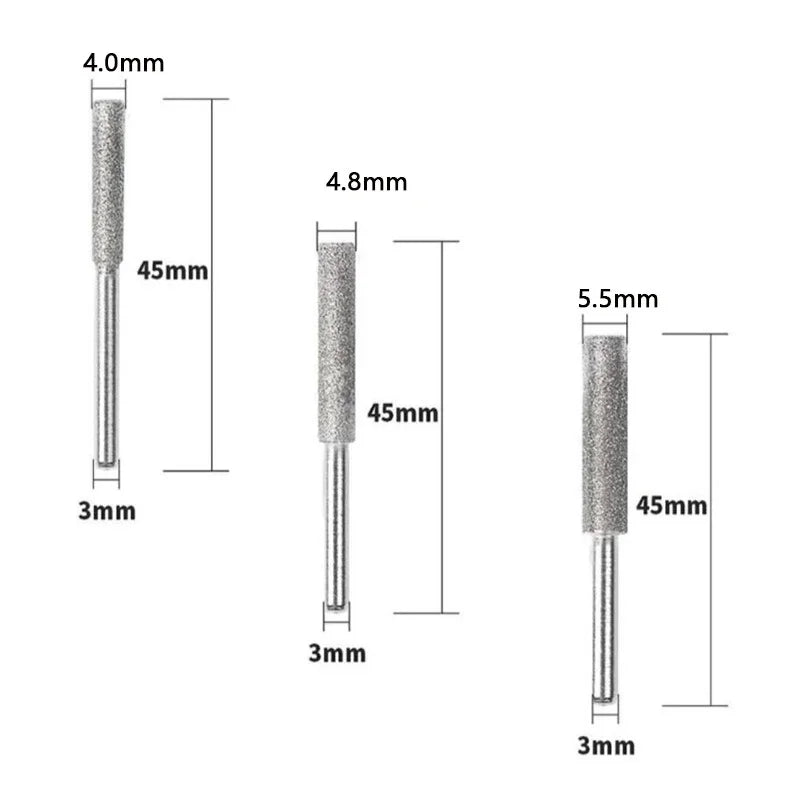 8-Piece Titanium Diamond Chainsaw Sharpener Bits 4/4.8/5.5mm