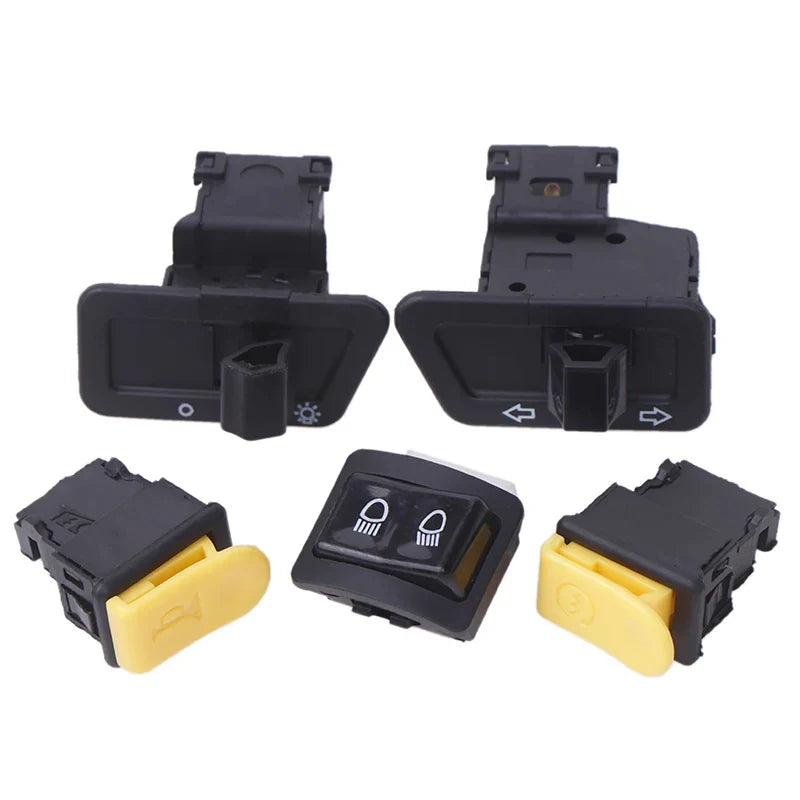 5-Piece Motorcycle Button Switch Set – Horn, Dimmer & Signals