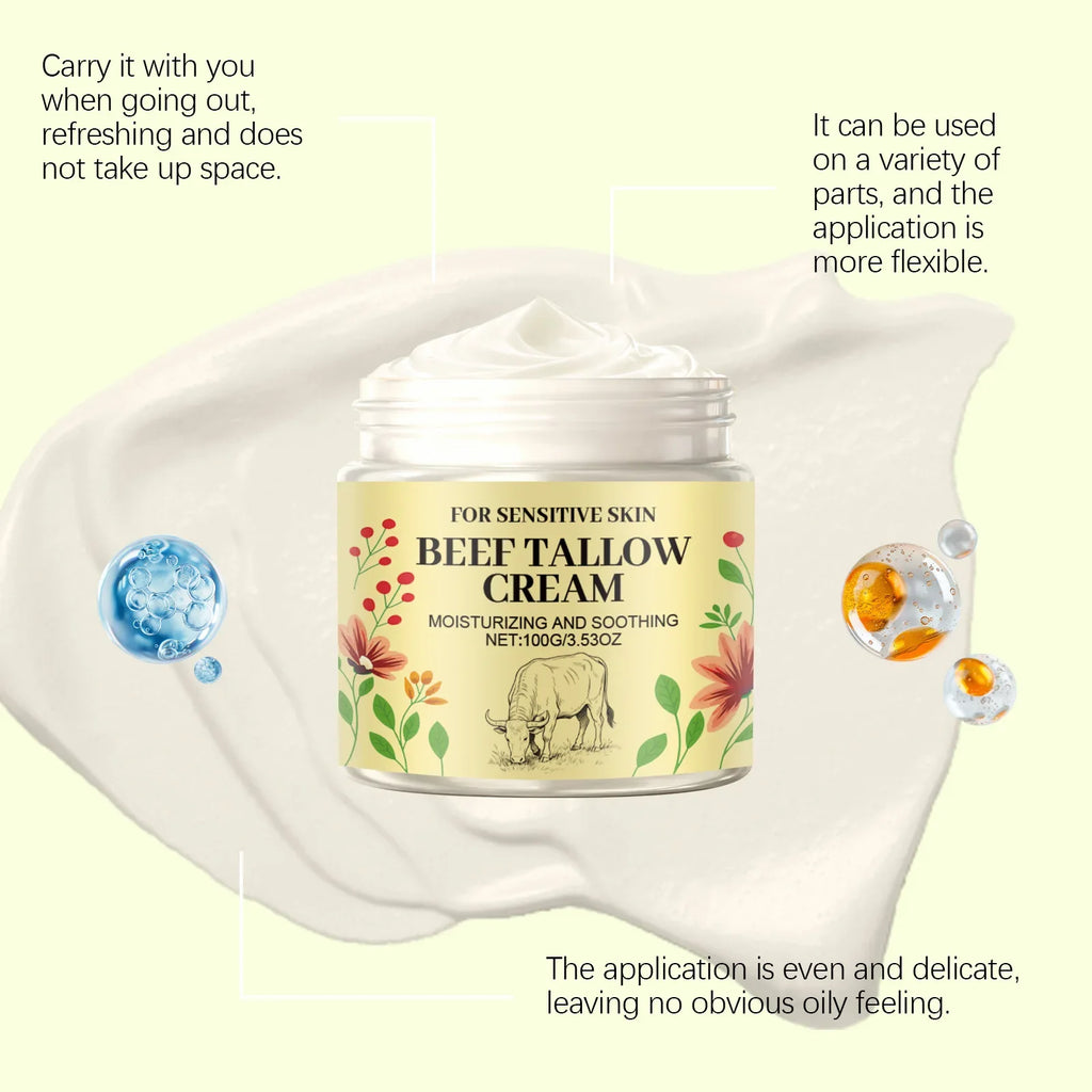 Beef Tallow Body Cream – Deep Moisturizing Skincare 100g