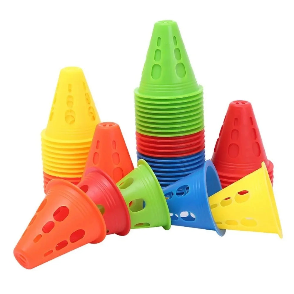 10-Pack Windproof Plastic Marker Cones – Soccer & Sport Training