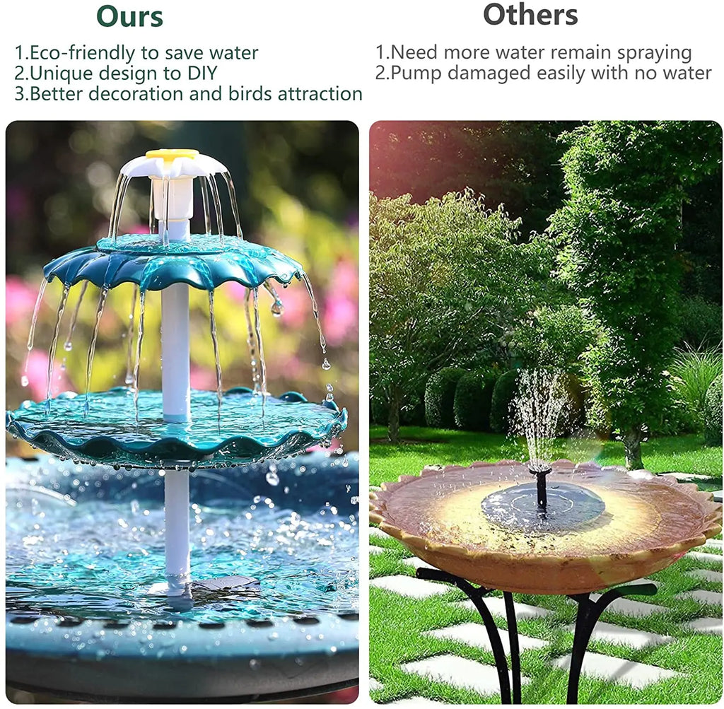 AISITIN 3-Tier Solar Bird Bath Fountain – DIY Garden Pump