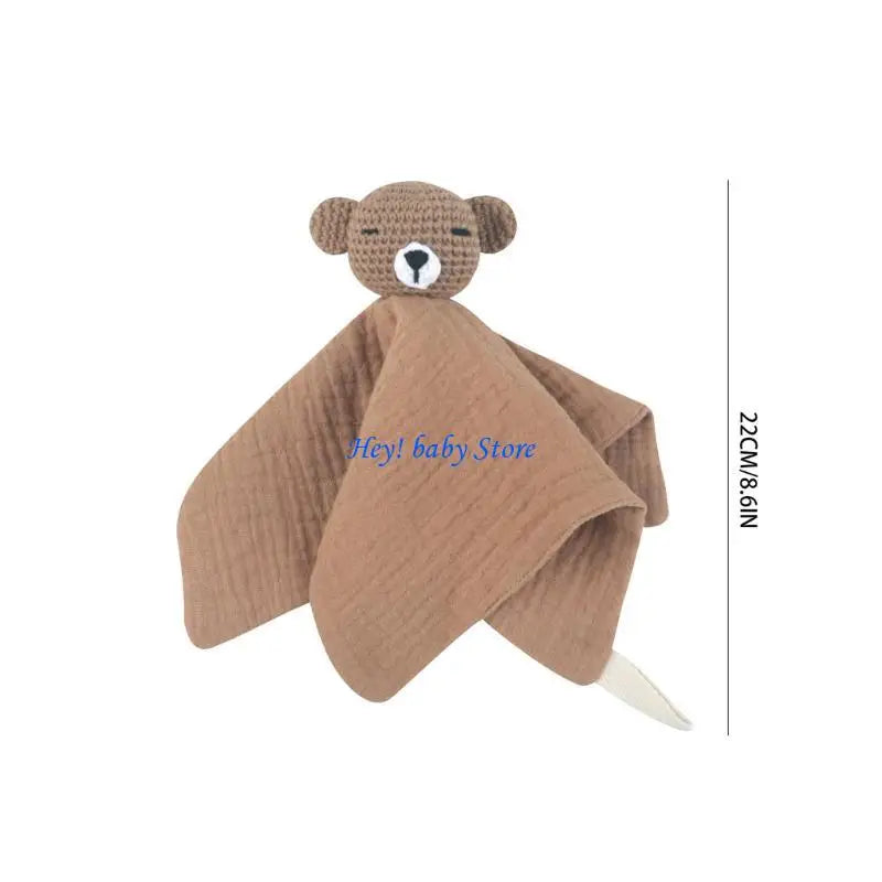 Baby Knitted Bear Security Comforter | Soft Cotton Burp Cloth