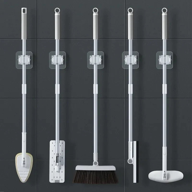 Wall-Mounted Mop & Broom Holder Hooks | 2/4 PCS Storage Rack