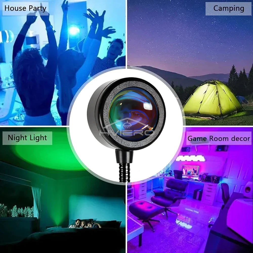 USB Sunset Lamp – Colorful Gradient LED Atmosphere Light