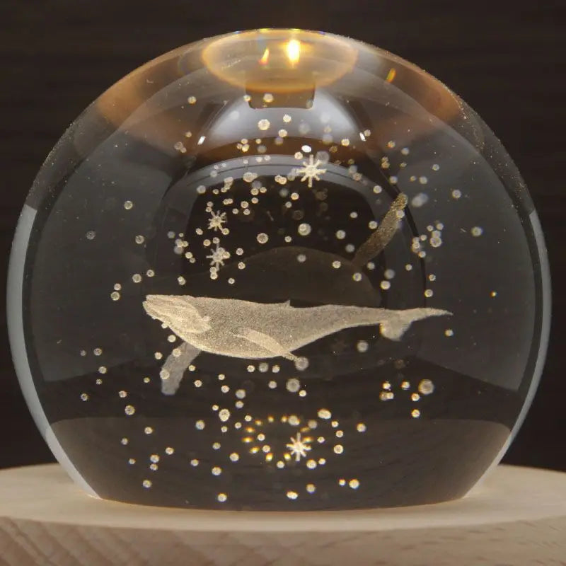 Bird's Poem Whale Crystal Ball Music Box Rotating Ornament Creative