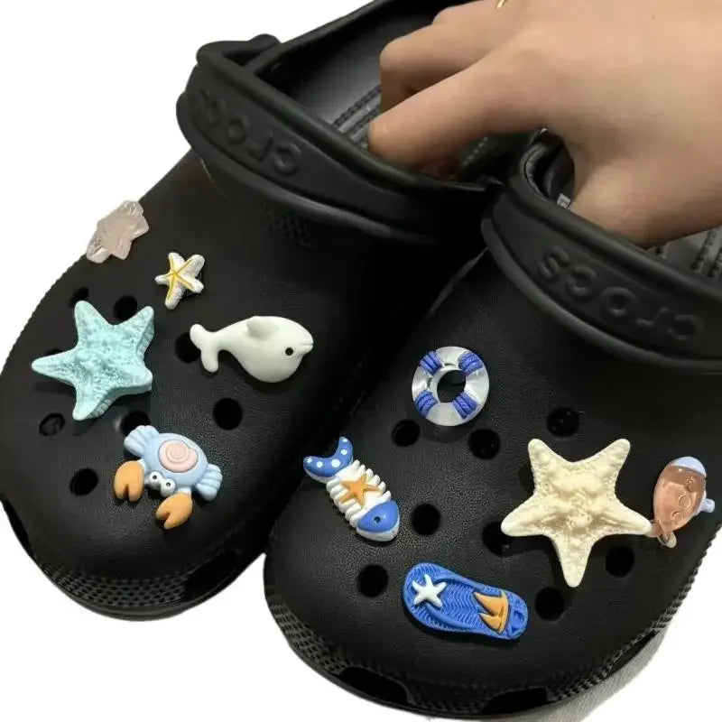 Ocean DIY Shoe Charms Set – Fish, Starfish & Shell Decorations