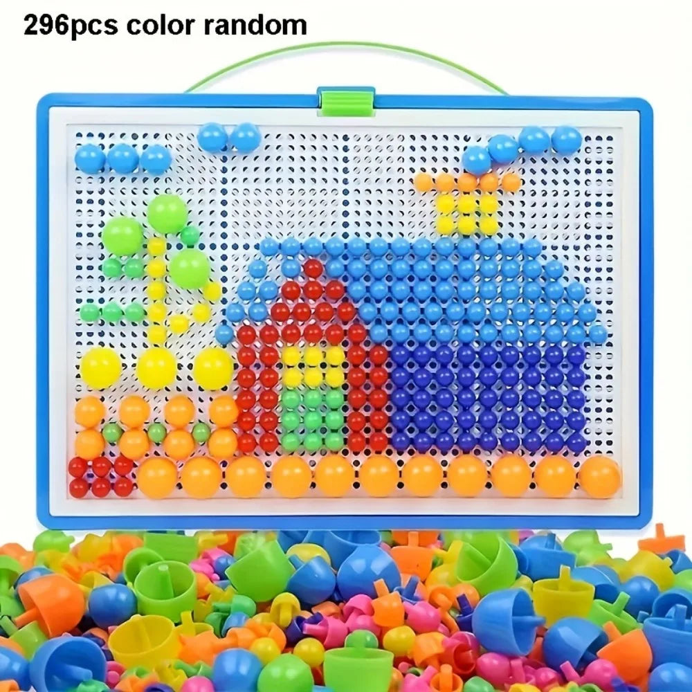 296 Mushroom Nail Building Blocks Puzzles Game Cognition Intellectual