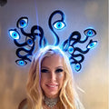 Light-Up Evil Eye Snake Crown Headband | Rave Festival Cosplay