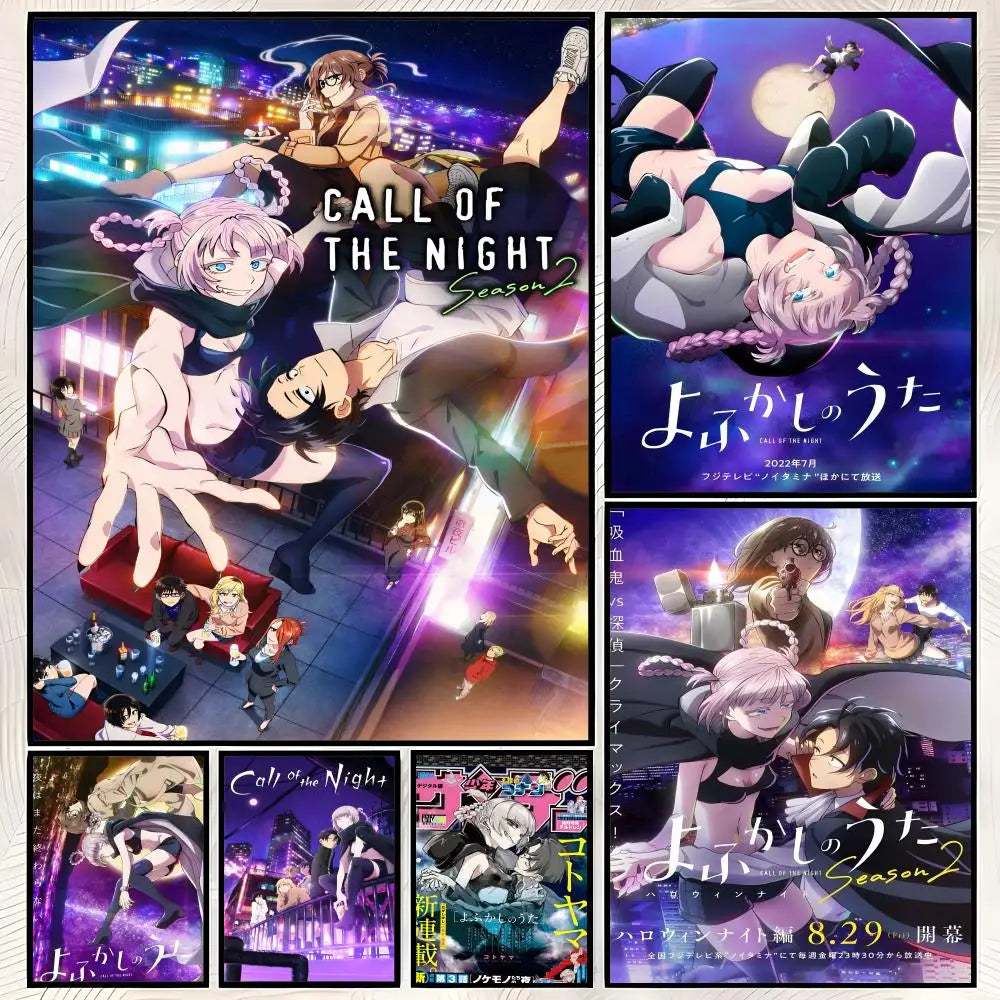 Call of the Night Anime HD PVC Self-Stick Wall Art Poster