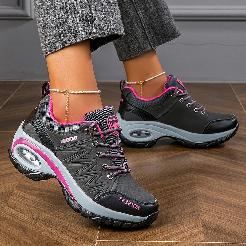 Women's Platform Hiking Sneakers – Non-Slip Low Top Sport Shoes
