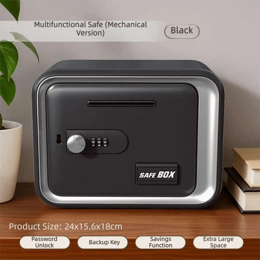 Password Lock Piggy Bank Mini Safe Box – Kids Coin & Bill Slot