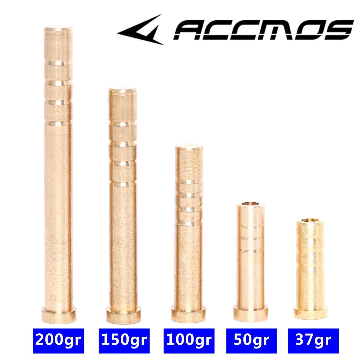 6 Archery Insert Copper Brass Base Weight 37 50 100 150 200 Grain