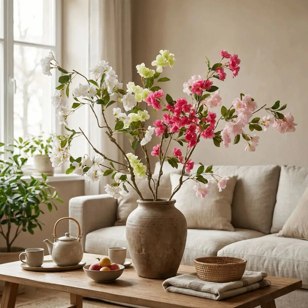 Artificial Cherry Blossom Long Branch – Real-Touch Fake Flower