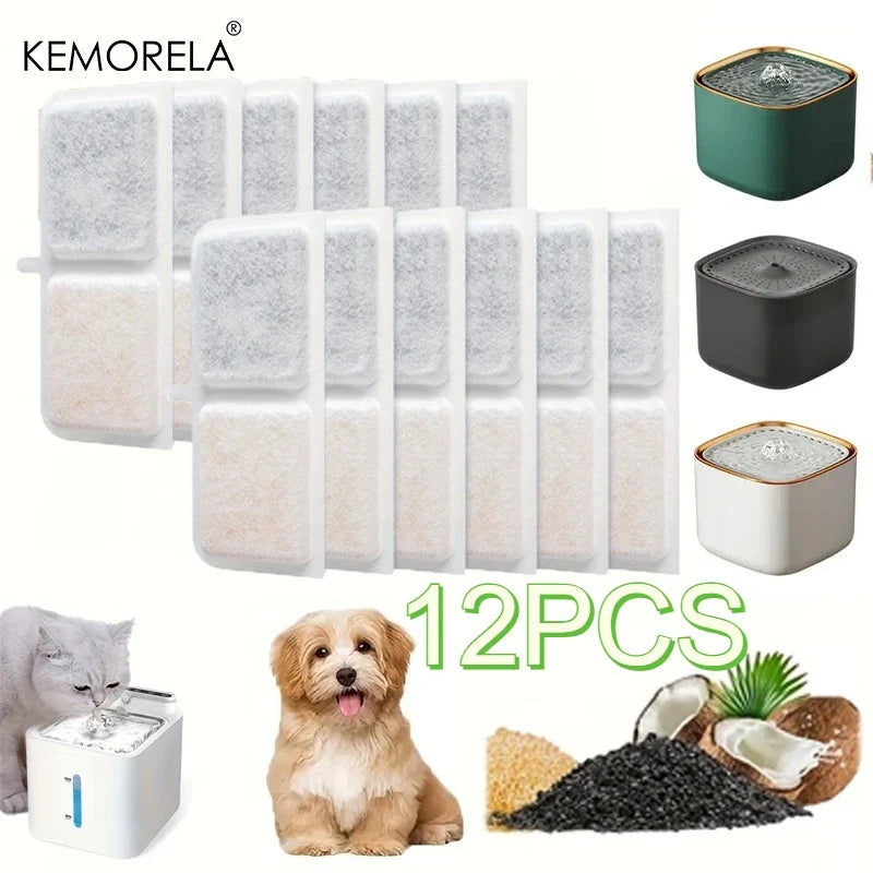 Activated Carbon Cat Fountain Filters – 6/12 PCS Replacement
